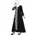 Embroidered abaya - Black and White Embroidered abaya - Black and White